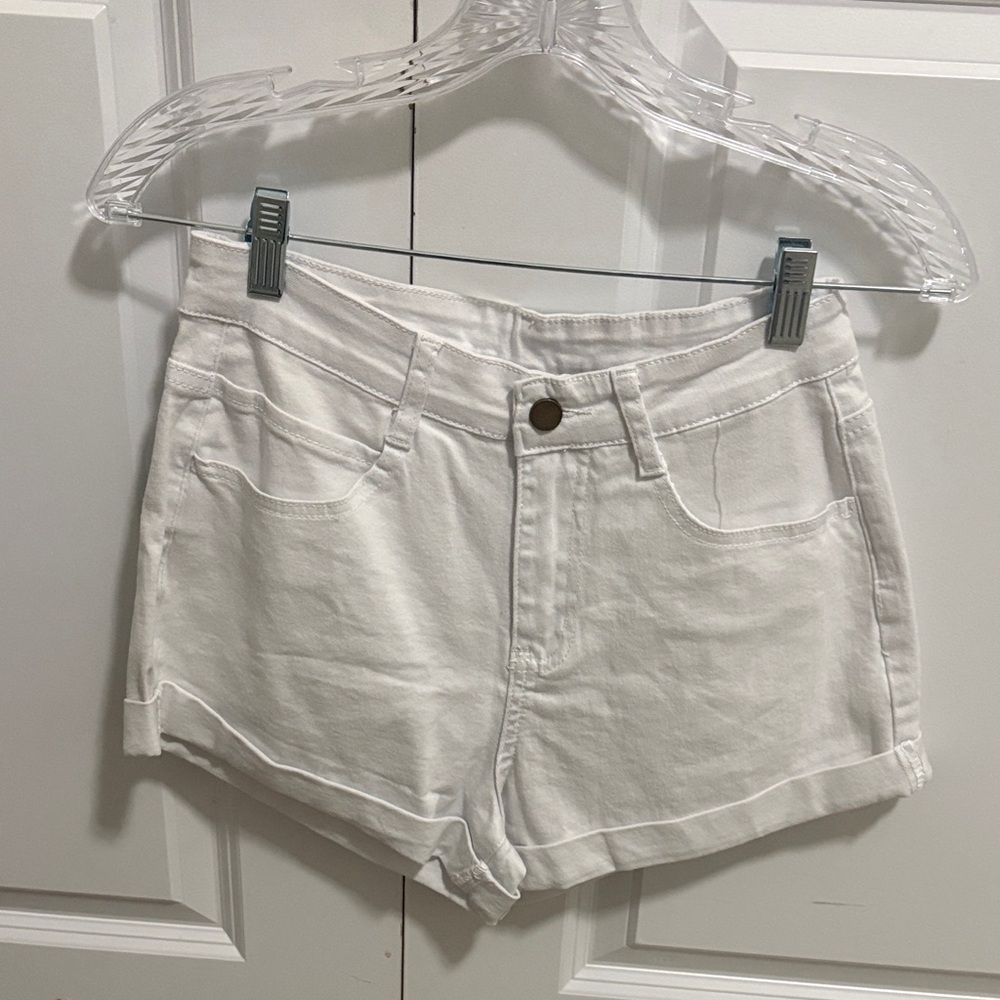 Classic White High-Rise Women's Denim Shorts